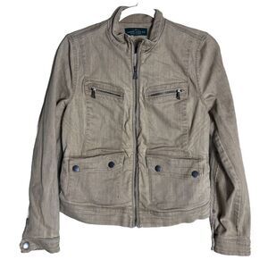 Lauren Jeans Company Ralph Lauren Jacket Womens Size Small‎ Beige Full Zip